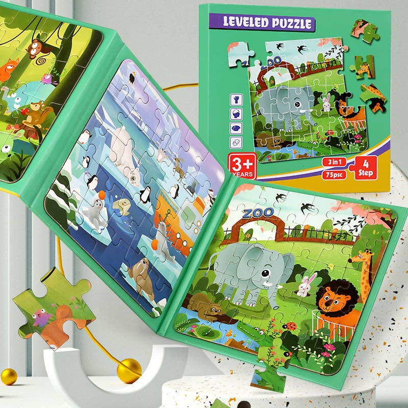 Book Folding Magnetic Advanced Spelling Books Children's Baby Magnetic Early Education Kindergarten Boys and Girls Educational Toys([Package 2] New Advanced Magnetic Puzzle-Fruit) - Image 2