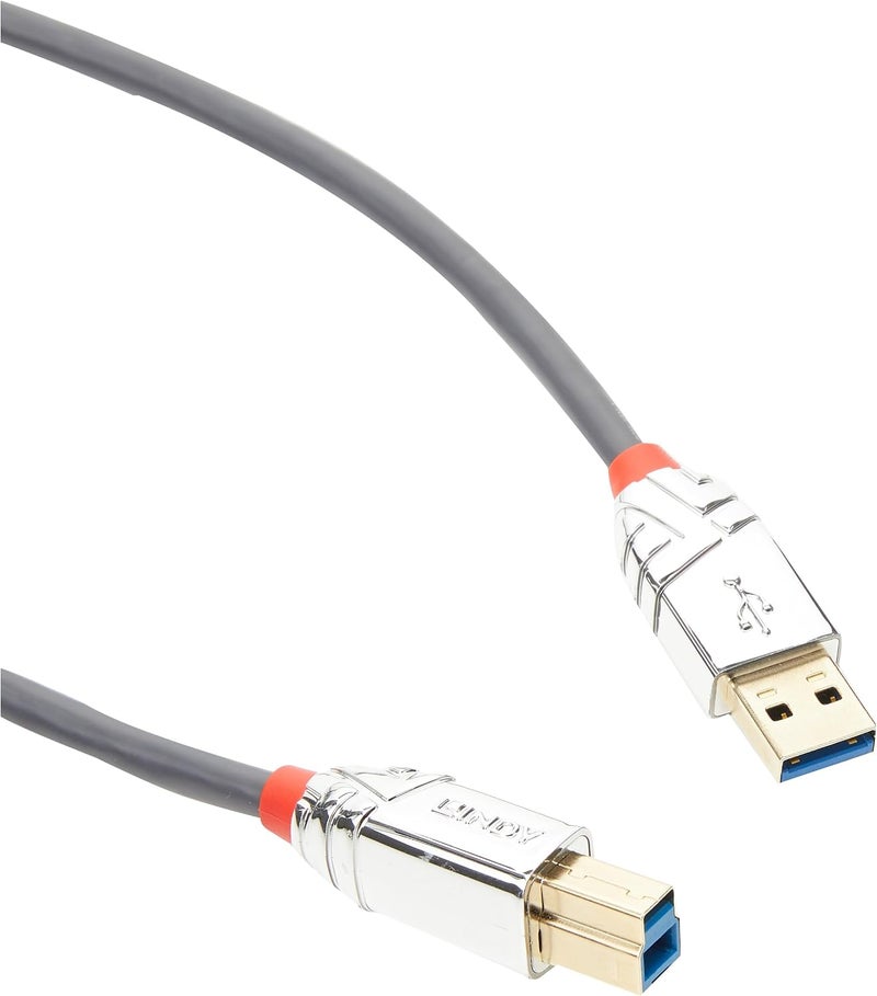 ليندا LINDY 36664 كابل USB 3.0 من النوع A إلى B، خط كرومو - رمادي، 5 متر - Image 2