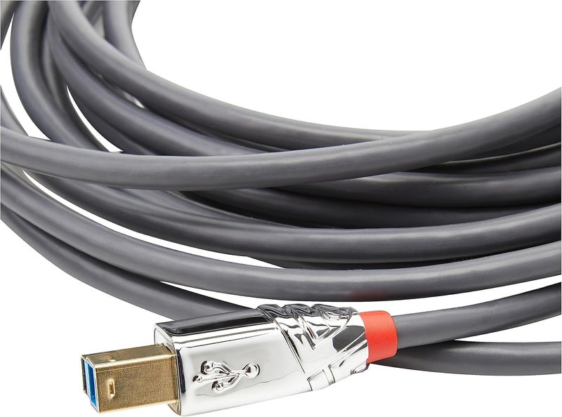 ليندا LINDY 36664 كابل USB 3.0 من النوع A إلى B، خط كرومو - رمادي، 5 متر - Image 3