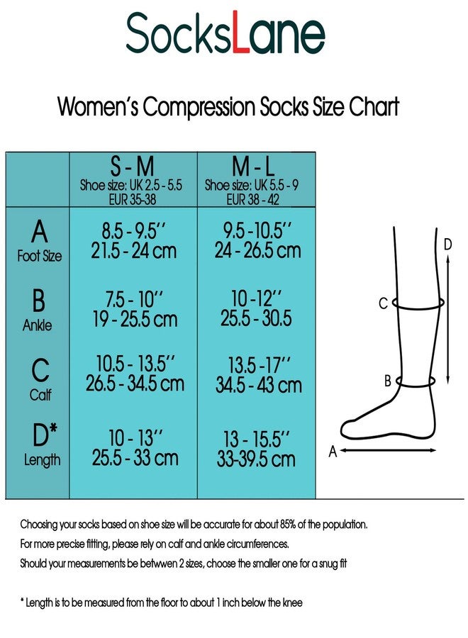 SocksLane Cotton Compression Socks for Women & Men. 15-20 mmHg Support Knee-High Medium-Large Grey - Image 2