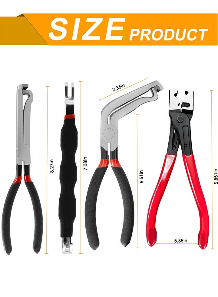 Auger 4 Pcs Electrical Disconnect Pliers for Cars，60 Degree Connector Pliers，Safety Wire Plier,Automotive Tools Electrical ConnectorPliers,ElectricalPlug DisconnectPliers,Fuel Line Petrol Clip Pipe - Image 3