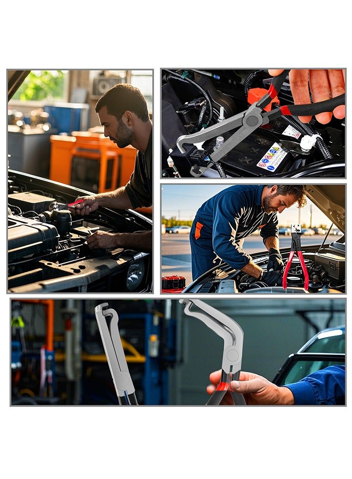 Auger 4 Pcs Electrical Disconnect Pliers for Cars，60 Degree Connector Pliers，Safety Wire Plier,Automotive Tools Electrical ConnectorPliers,ElectricalPlug DisconnectPliers,Fuel Line Petrol Clip Pipe - Image 4