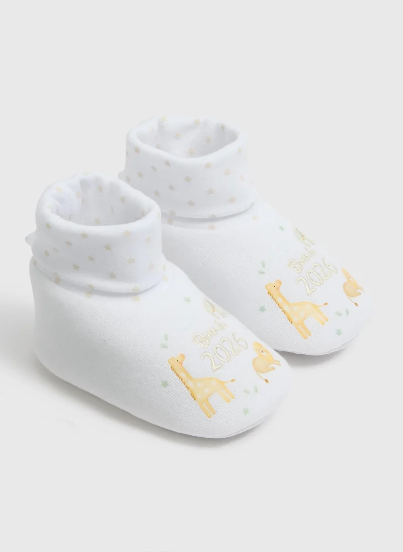 Matalan Baby White Born In 2026 Sock Boots