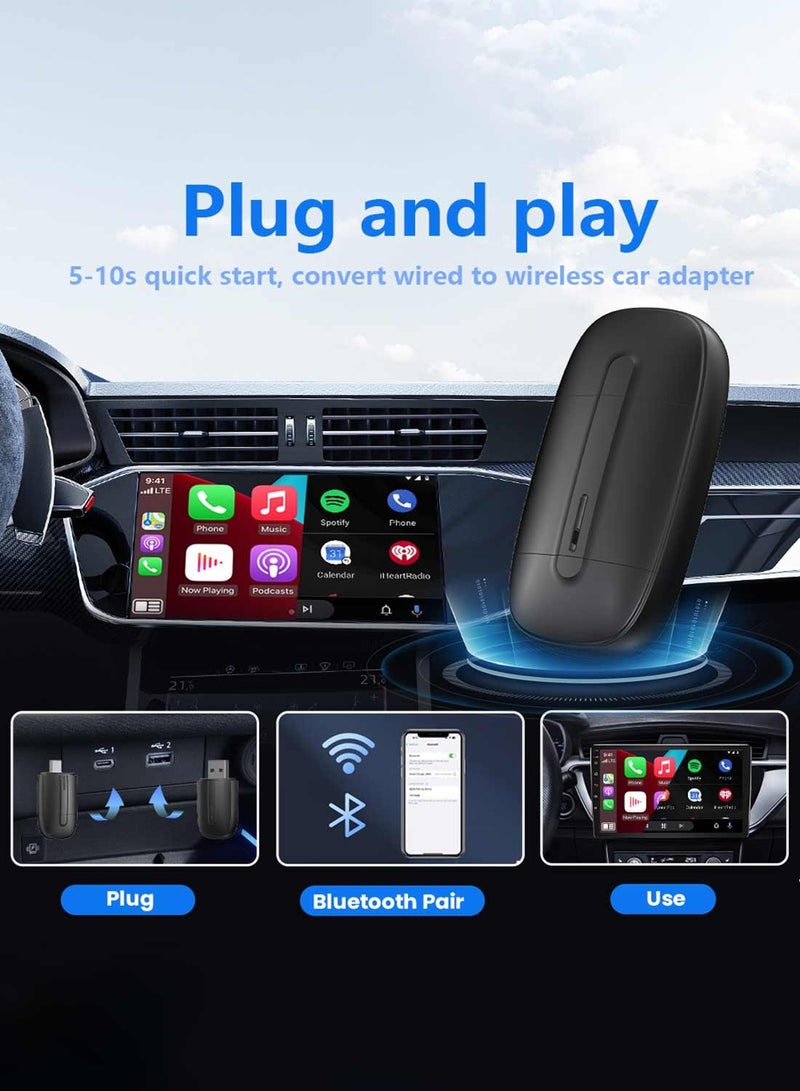 Digisand 2 In 1 Wireless Carplay Auto Adapter Mini Box - with Bluetooth and WiFi - Smart Car Box Converts Wired to Wireless - for Wired CarPlay/Auto Cars - Auto-Connect, Plug and Play - Image 3