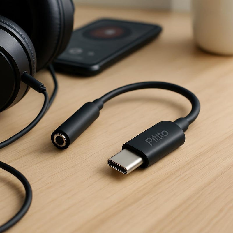 FITTO محول فيتو USB-C إلى 3.5 مم مع شريحة تقليل الضوضاء DAC للصوت لسماعات الرأس والميكروفون - Image 2