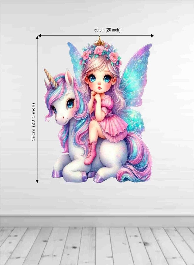 SkyOlla Girl Fairy Wall Sticker | Princess Vinyl Wall Decals for Kids Room | Cute Cartoon Theme Self Adhesive Sticker | Nursery Room Decor (Pack of 1) - Image 2