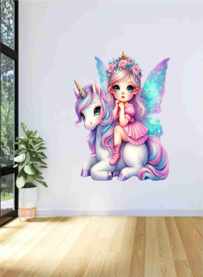 SkyOlla Girl Fairy Wall Sticker | Princess Vinyl Wall Decals for Kids Room | Cute Cartoon Theme Self Adhesive Sticker | Nursery Room Decor (Pack of 1) - Image 5