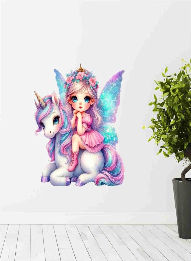 SkyOlla Girl Fairy Wall Sticker | Princess Vinyl Wall Decals for Kids Room | Cute Cartoon Theme Self Adhesive Sticker | Nursery Room Decor (Pack of 1) - Image 4
