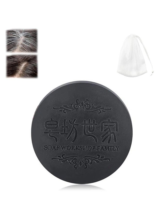 Polygonum Soap, Black and Thick Hair Polygonum Bar, He Shou Wu Shampoo Soap, Natural Polygonum Hair Soap, Promotes Hair Growth and Prevents Hair Loss,100g  (1PCS) - Image 1