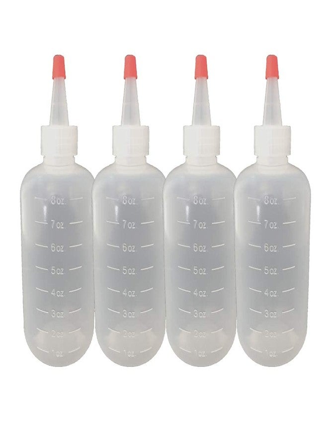 JADEWELL 4 Pack Applicator Bottles with Cap 8oz Oil Bottles for Hair Coloring Dyeing BPA Free - Image 1
