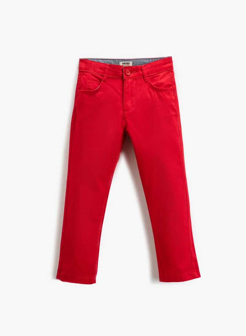 كوتون Chino Trousers Pockets Slim Fit Cotton