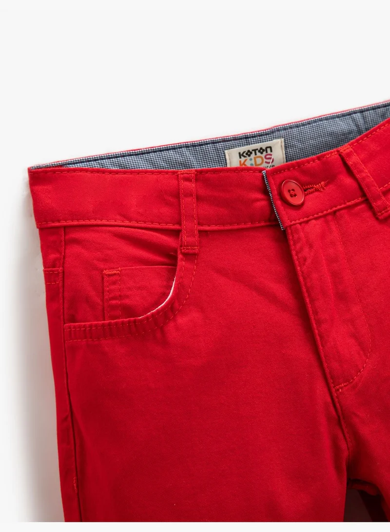 كوتون Chino Trousers Pockets Slim Fit Cotton