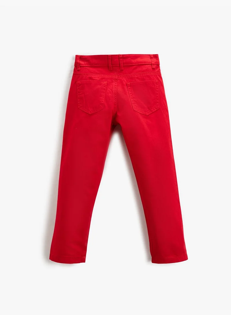 كوتون Chino Trousers Pockets Slim Fit Cotton
