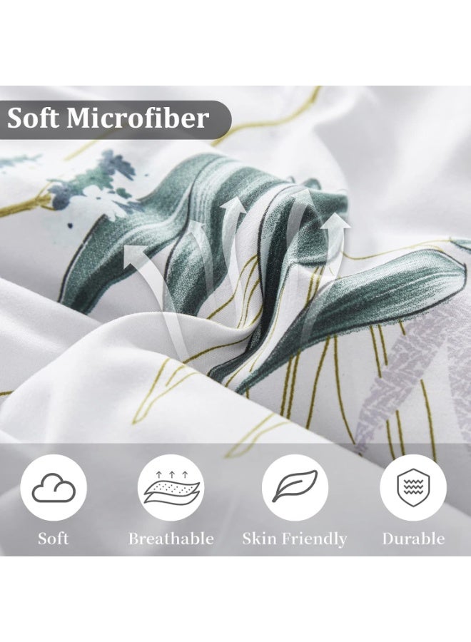 AL RAID King Size Duvet Cover 220x240cm Set with 1 Fitted Sheet 200x200+30cm and 4 Pillow Cover 50x75cm - For Double Size Mattress - Soft Floral Textured - 250 Thread Count Bed Sheet Set - Image 5