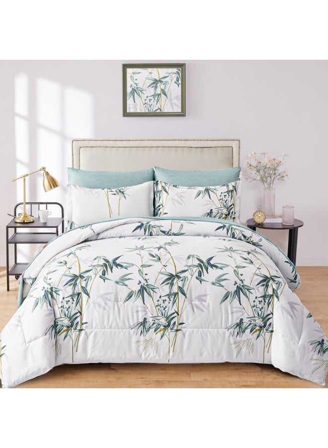 AL RAID King Size Duvet Cover 220x240cm Set with 1 Fitted Sheet 200x200+30cm and 4 Pillow Cover 50x75cm - For Double Size Mattress - Soft Floral Textured - 250 Thread Count Bed Sheet Set - Image 2