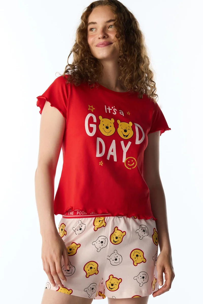 Penti PENTI Good Day Bear Pattern Short Sleeve Pajama Set