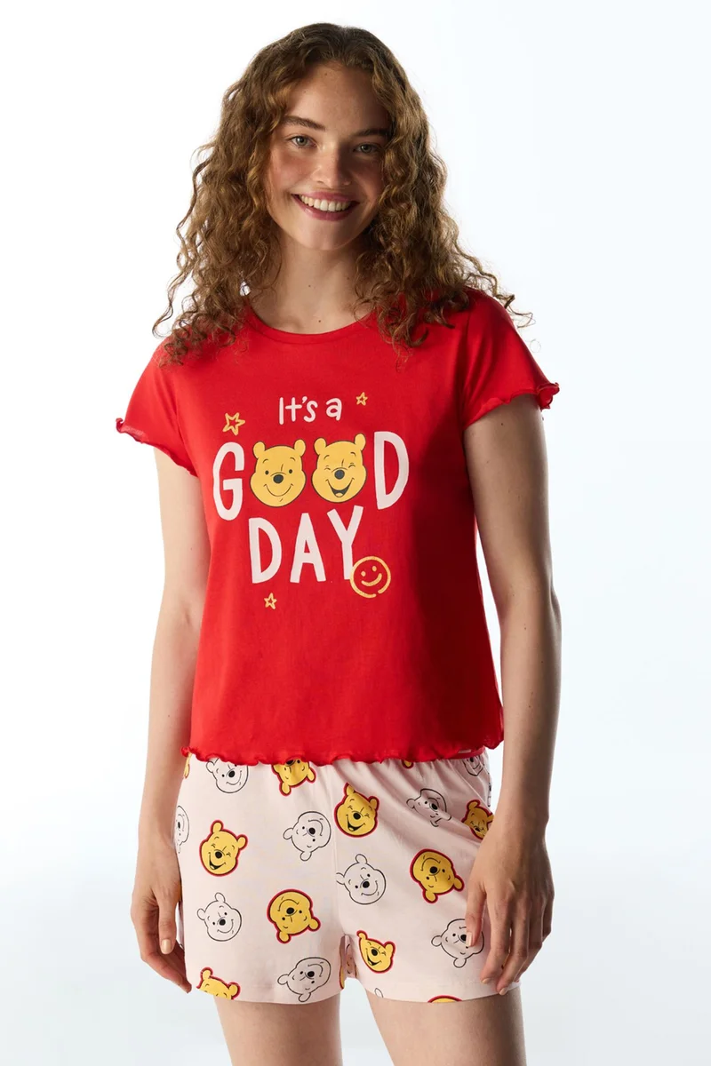 Penti PENTI Good Day Bear Pattern Short Sleeve Pajama Set