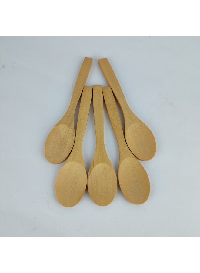 طقم 5 معالق خشب صغيرة – مثالية للعسل والأطعمة - Image 1