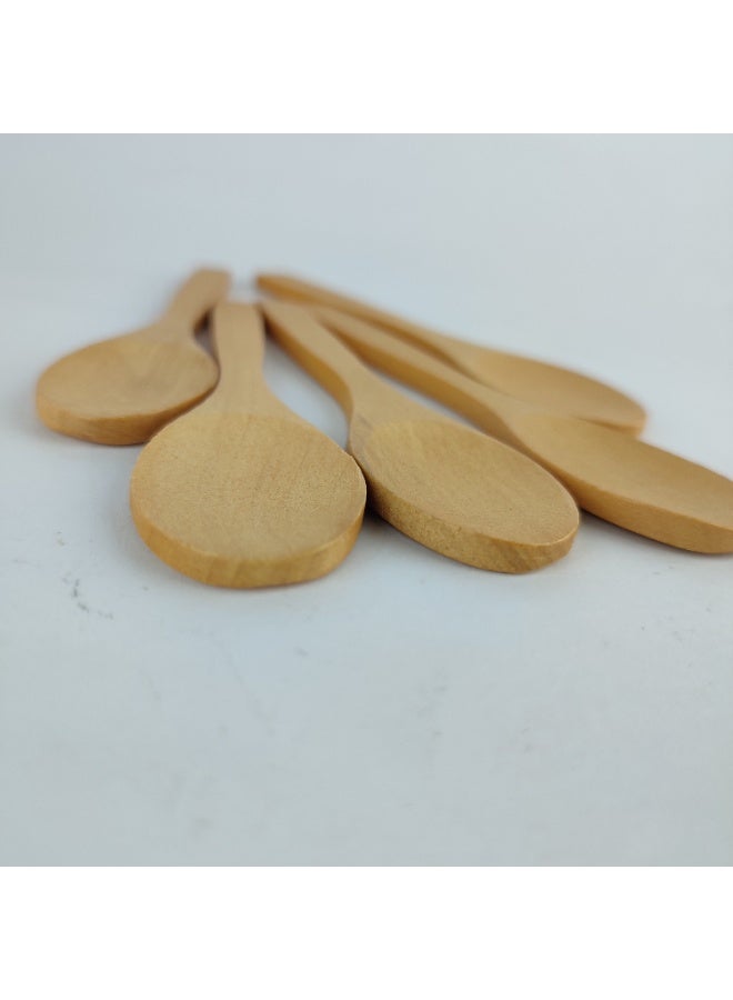 طقم 5 معالق خشب صغيرة – مثالية للعسل والأطعمة - Image 2