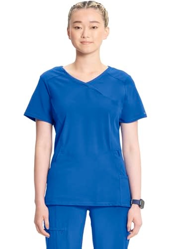 Cherokee قمصان تمريض نسائية من إنفينيتي شيروكي، قمة برباط مزيف 2625A، S، أزرق ملكي - Image 1