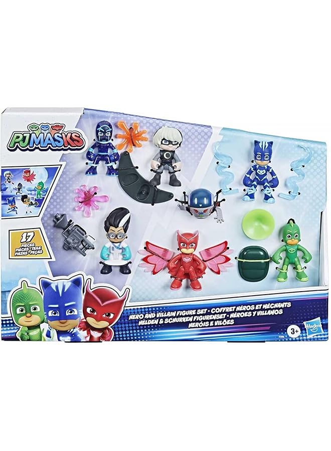 PJMASKS Hero And Villain Figure Set Preschool Toy 7 Action Figures With 10 Accessories Ages 3 And Up - Image 1