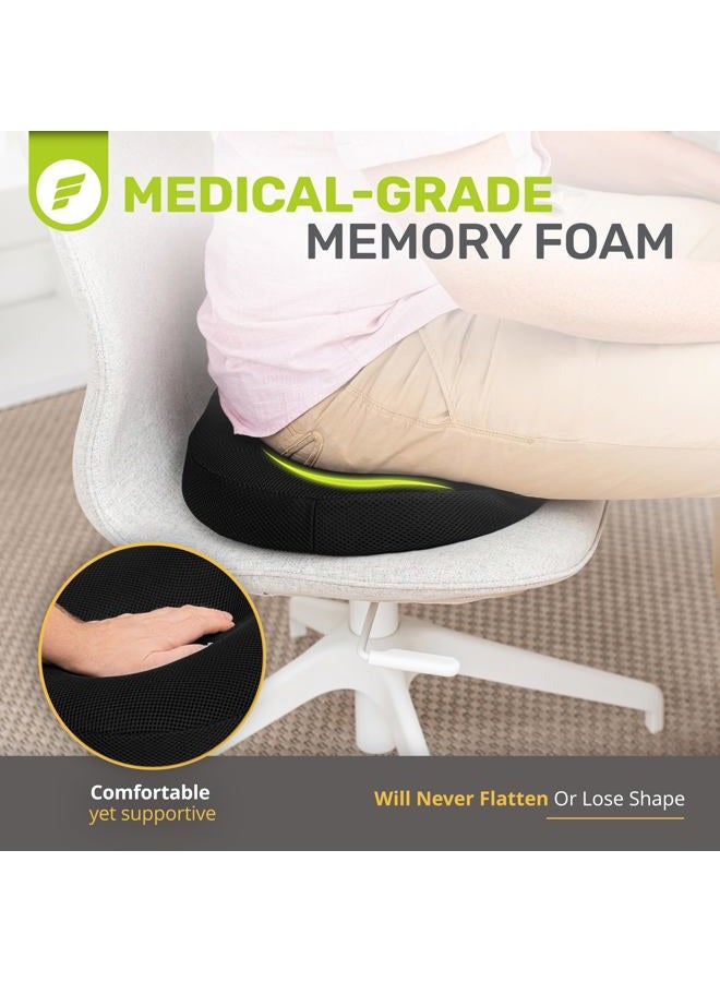 ErgoFoam Orthopedic Donut Pillow for Tailbone Pain | Donut Seat Cushion for Hemorrhoids | Plush Support for Comfort | Breathable Mesh Cover | Hemmoroid Pillow | Postpartum | Doughnut Pillow - Image 2