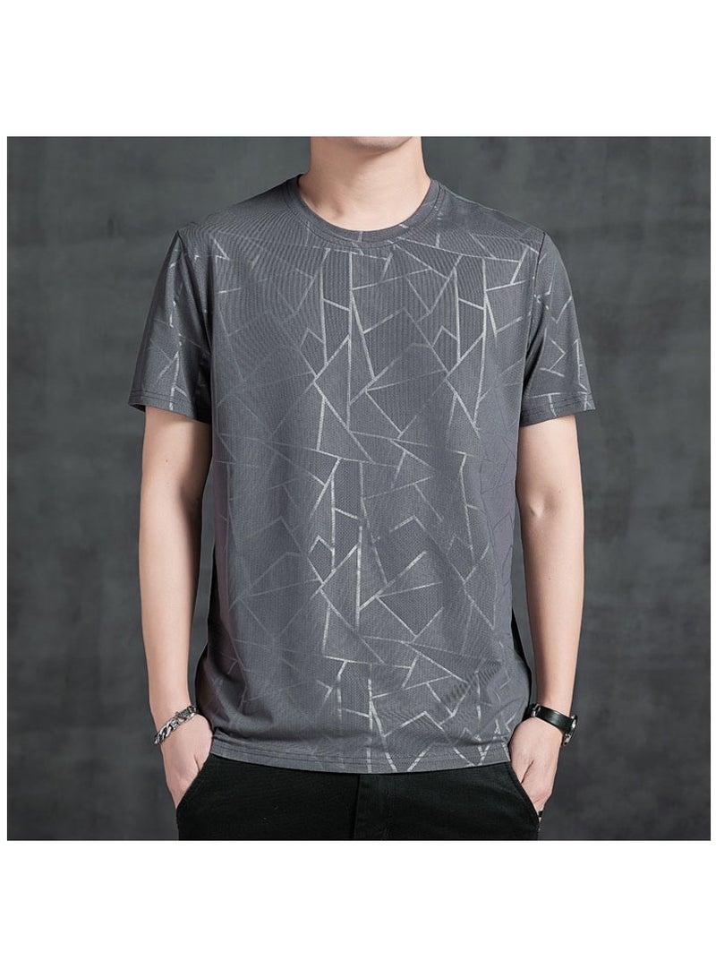 Summer Fashion Large Men's Printed Short Sleeved T-shirt  - Image 1