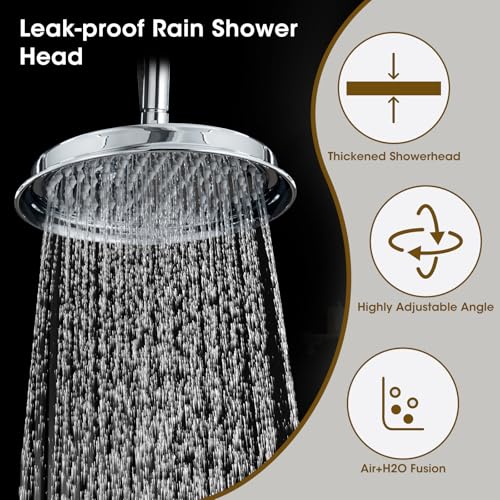 WINKEAR Rain Shower Head with Handheld Spray, Rainfall Shower System with Rough-in Valve, Shower Faucet Set with Pressure Balance Valve, 9 Inch Luxury Shower Trim Kit Wall Mount, Polished Chrome - Image 4