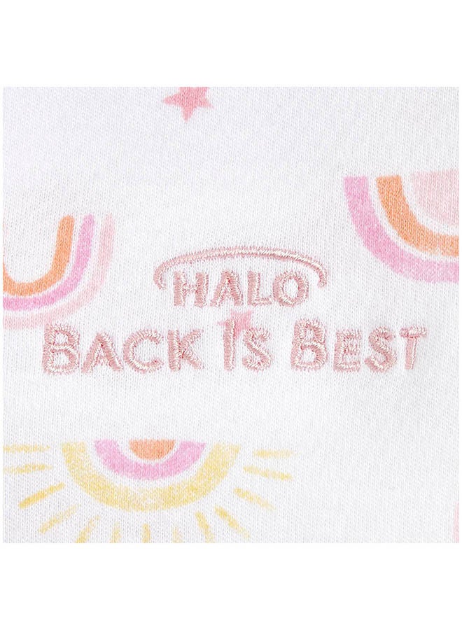 Halo Baby Sleeping Bag, 0.5 Tog Sleepsack, 100% Cotton, Sunshine Rainbows Sleeping Sack For Newborn Babies, Easy Zip Access Nappy Change, Lullaby Trust Partners, Unisex, Boys And Girls, 6 - 18 Months - Image 4