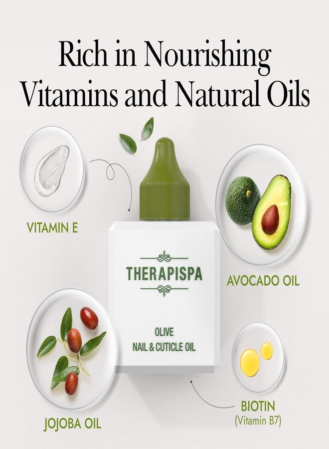 THERAPISPA Nail & Cuticle Oil with Avocado, Jojoba, Biotin & Vitamin E – Nail Growth & Repair Oil for Damaged Cuticles & Brittle Nails (Olive, 2.0 fl oz) - Image 4
