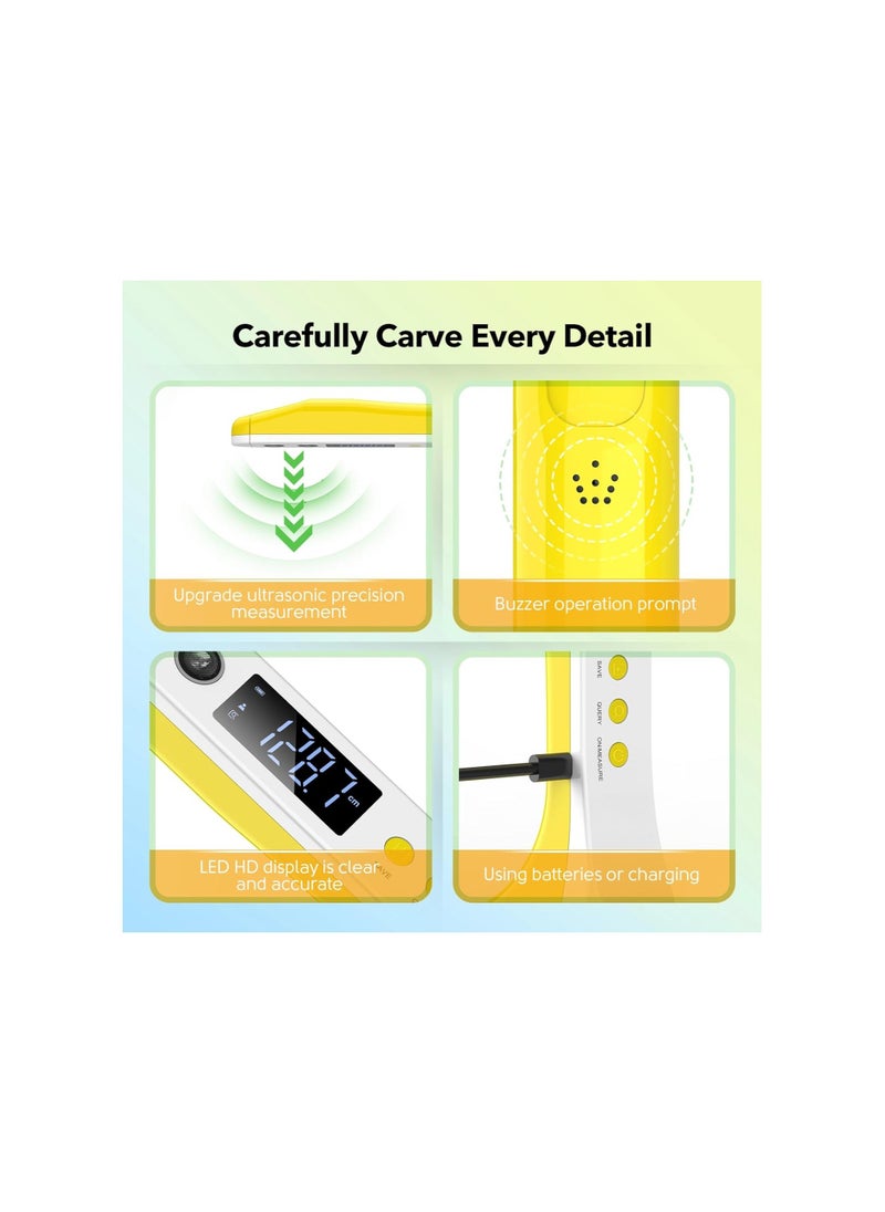 Generic - Ultrasound Body Height Stadiometer, Portable Handheld Cordless Height Measurement Device, with Temperature Display, Precision Room Decor, for Children and Adults 30cm-220cm / 11.8in-86.6in - Image 1