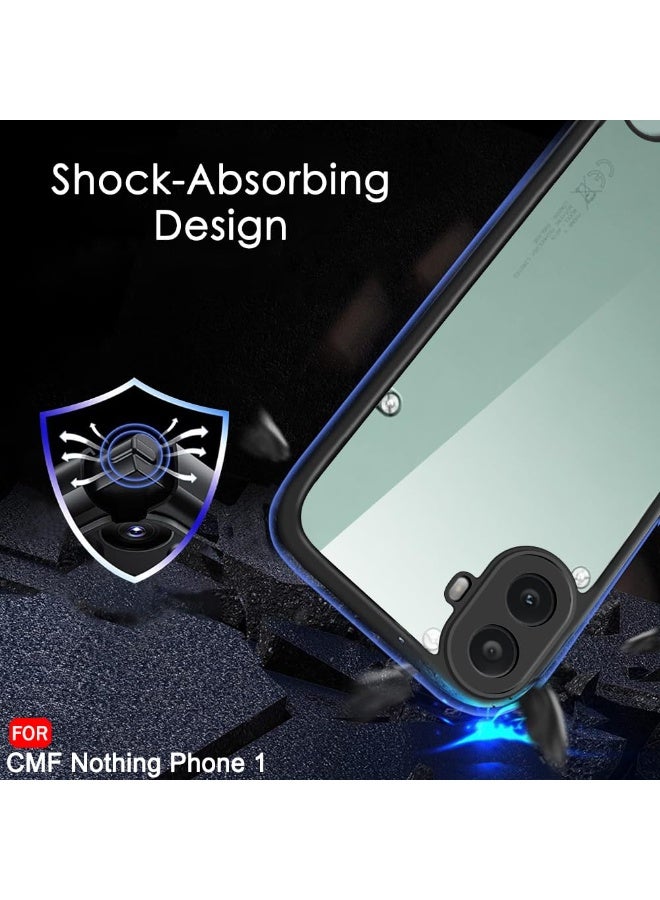 Crystal Clear Non Yellowing Grade Protection Shockproof Protective Cover with Camera Protection for Nothing Phone 1 (Black) - Image 3