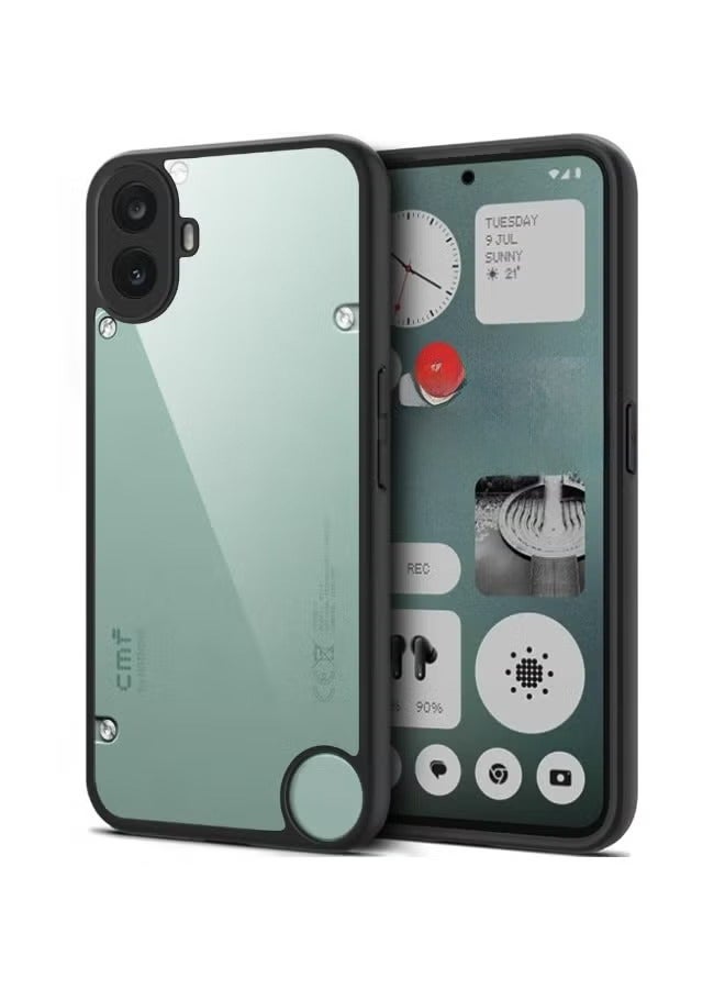 Crystal Clear Non Yellowing Grade Protection Shockproof Protective Cover with Camera Protection for Nothing Phone 1 (Black) - Image 1