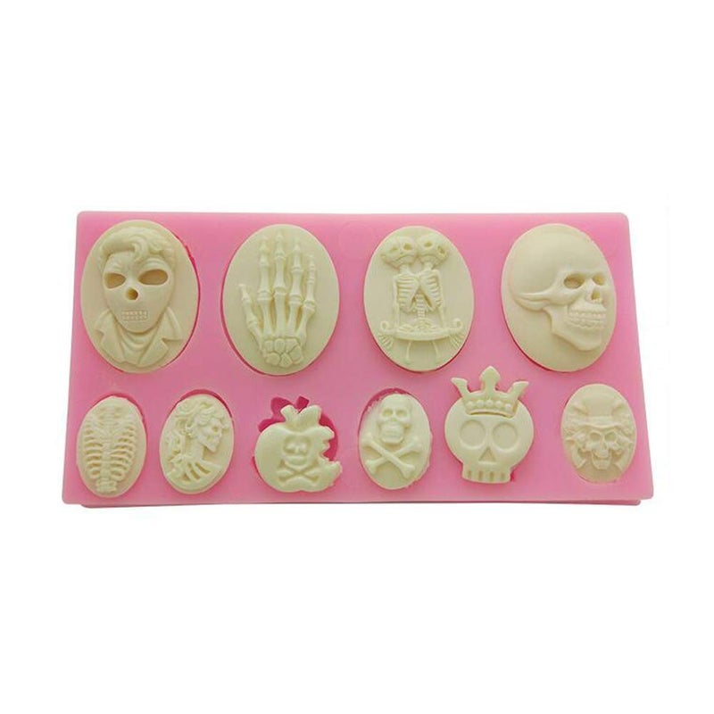FOYARA Halloween Skull Skeleton Fondant Silicone Cake Decoration Mould Chocolate Mould Sugar Icing Gumpaste Kitchen DIY Baking Tools - Image 3