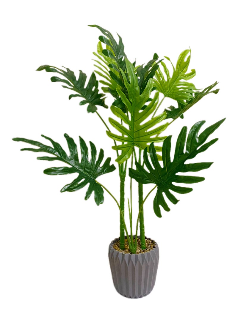 Artificial Plant Rainbow Leaves 70cm Home Decoration Indoor and Outdoor Artificial Large Plant Bonsai Suitable for Modern Office, Living Room, Home Decoration Gifts (with Flower Pots) (Large) - Image 1