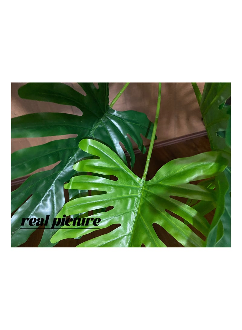 Artificial Plant Rainbow Leaves 70cm Home Decoration Indoor and Outdoor Artificial Large Plant Bonsai Suitable for Modern Office, Living Room, Home Decoration Gifts (with Flower Pots) (Large) - Image 5