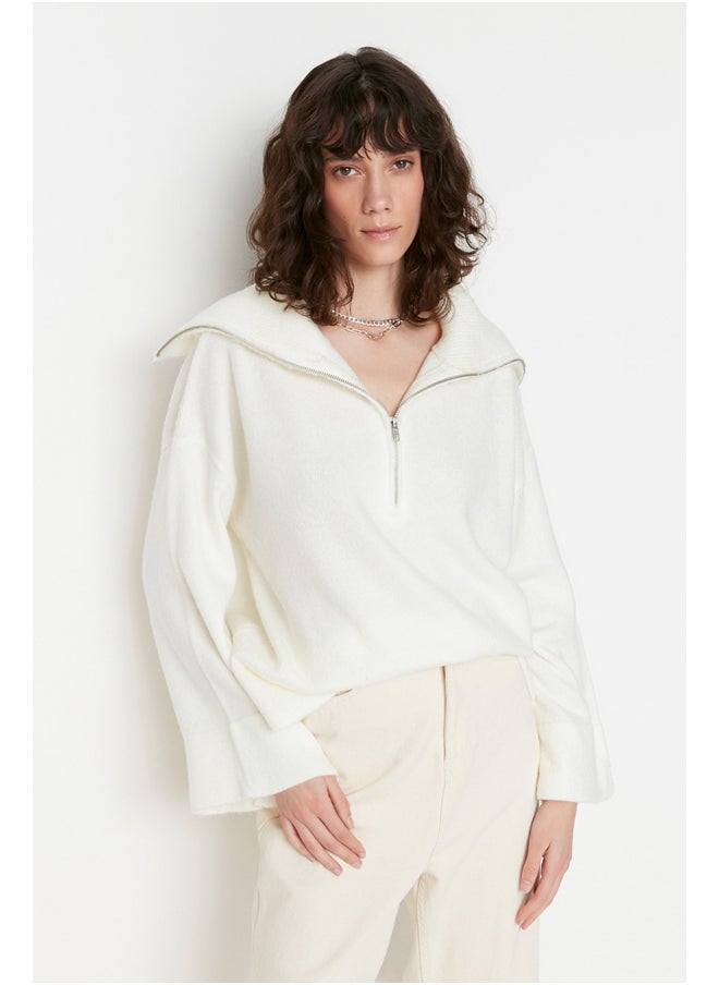 trendyol - Sweater - Ecru - Oversize - Image 1