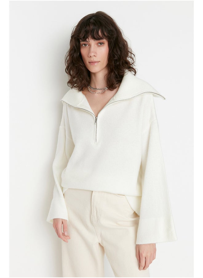 trendyol - Sweater - Ecru - Oversize - Image 1