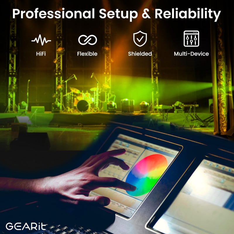 GearIT DMX Stage Lighting Cable (50 Feet, 2-Pack) - DMX Male to Female (XLR Compatible) 3-Pin Balanced Shielded for DJ LED Moving Head Par Light, Mic Mixer, Recording Studio, Podcast - 50ft - Image 4