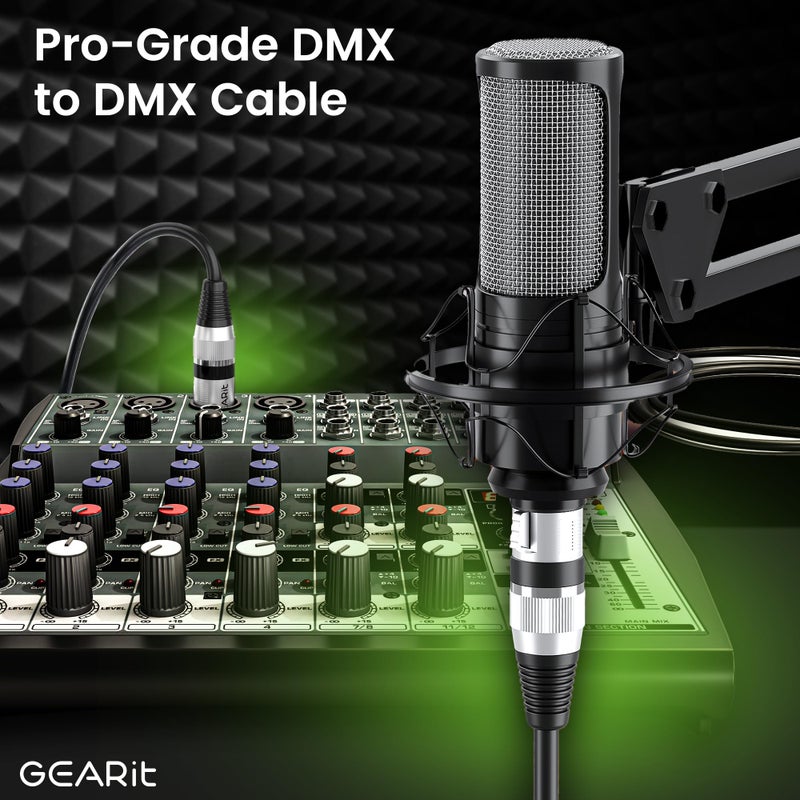 GearIT DMX Stage Lighting Cable (50 Feet, 2-Pack) - DMX Male to Female (XLR Compatible) 3-Pin Balanced Shielded for DJ LED Moving Head Par Light, Mic Mixer, Recording Studio, Podcast - 50ft - Image 2
