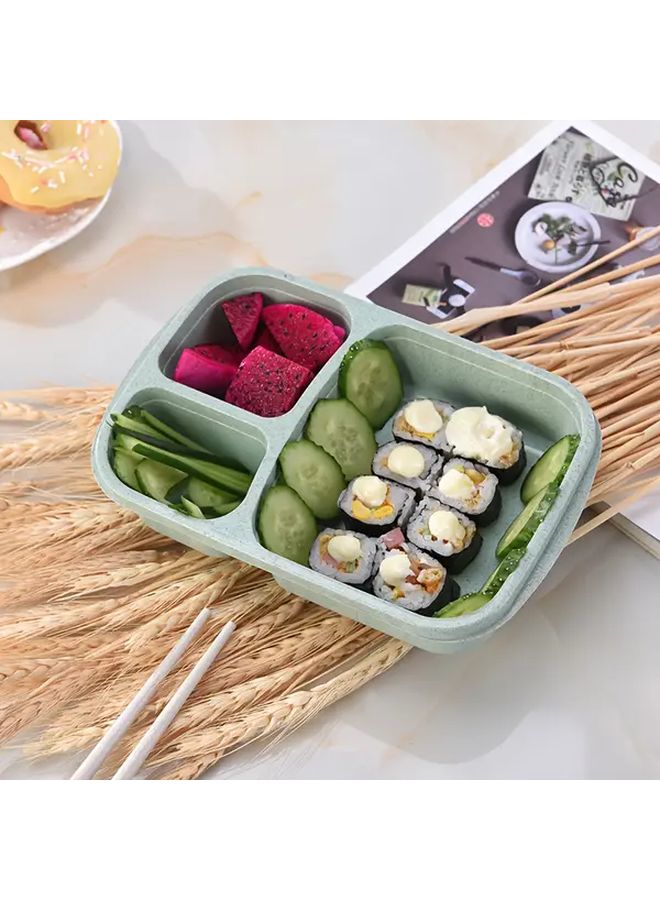 Green Plastic Bento Lunch Box With Dividers And Lid Leakproof Meal Prep - Image 2