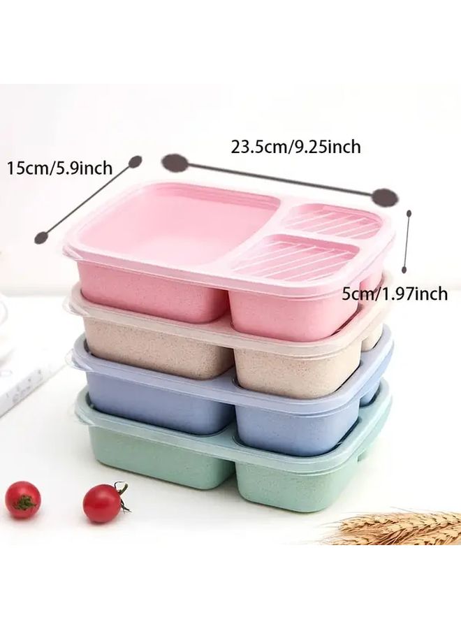 Green Plastic Bento Lunch Box With Dividers And Lid Leakproof Meal Prep - Image 3