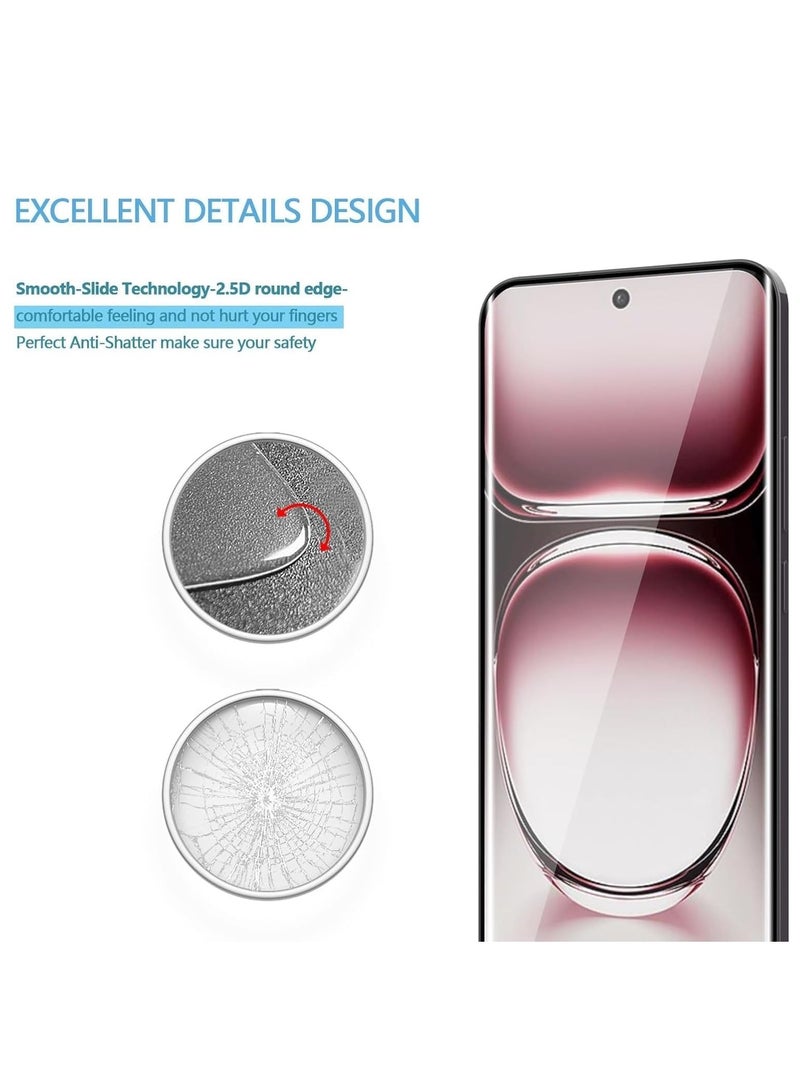 BORTONY OPPO Reno 12 Pro Screen Protector full Glue Edge to Edge Screen Glass Anti-shatter 9H Hardness Scratch Proof Tempered Glass Compatible for OPPO Reno 12 Pro 5G - Image 2