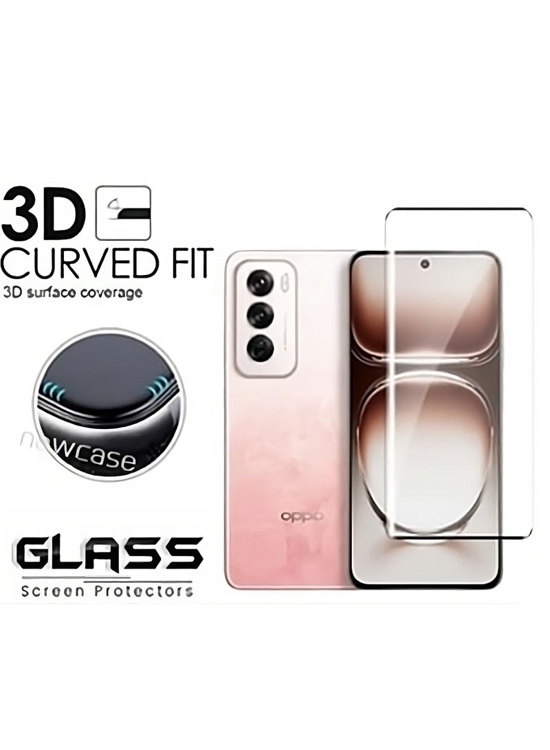 BORTONY OPPO Reno 12 Pro Screen Protector full Glue Edge to Edge Screen Glass Anti-shatter 9H Hardness Scratch Proof Tempered Glass Compatible for OPPO Reno 12 Pro 5G - Image 3