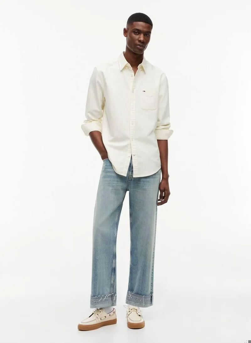 Tommy Jeans Citronella Stripe Regular Fit Stripe Oxford Shirt for Men | Best Price UAE