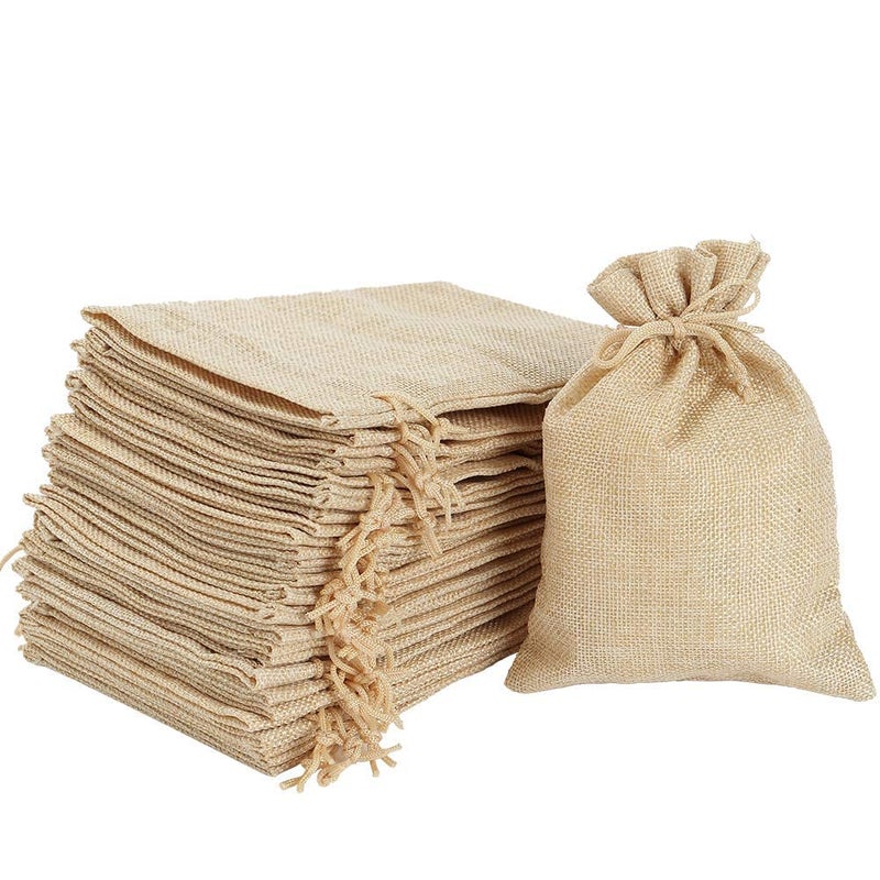 ProKart Natural Jute Non Printed Potli (Size : 20x30) with Drawstring Gift Bags Jute Linen Pouches Burlap Gift Bags For Festivals, Functions, Baby Showers, Parties Multi Purpose Use Pack of 10 - Image 3