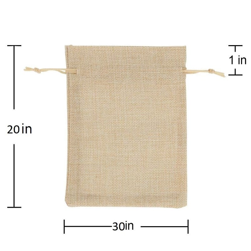 ProKart Natural Jute Non Printed Potli (Size : 20x30) with Drawstring Gift Bags Jute Linen Pouches Burlap Gift Bags For Festivals, Functions, Baby Showers, Parties Multi Purpose Use Pack of 10 - Image 4