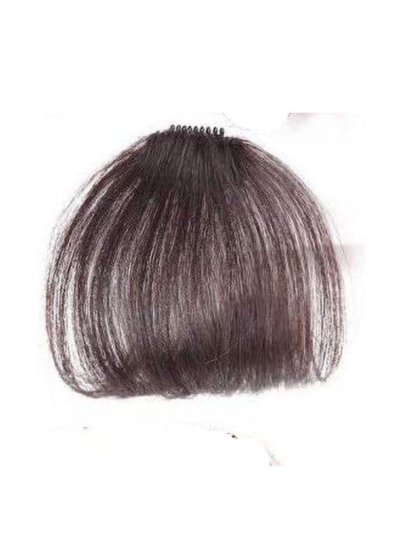 Estelle Clip in Bangs Hair Extensions Thin Neat Air Bangs for Women One Piece Hair Clip Full Neat Fringe Side Bang Straight False Hairpiece With Clip Accessories (Without Sideburn Black)  - Image 1