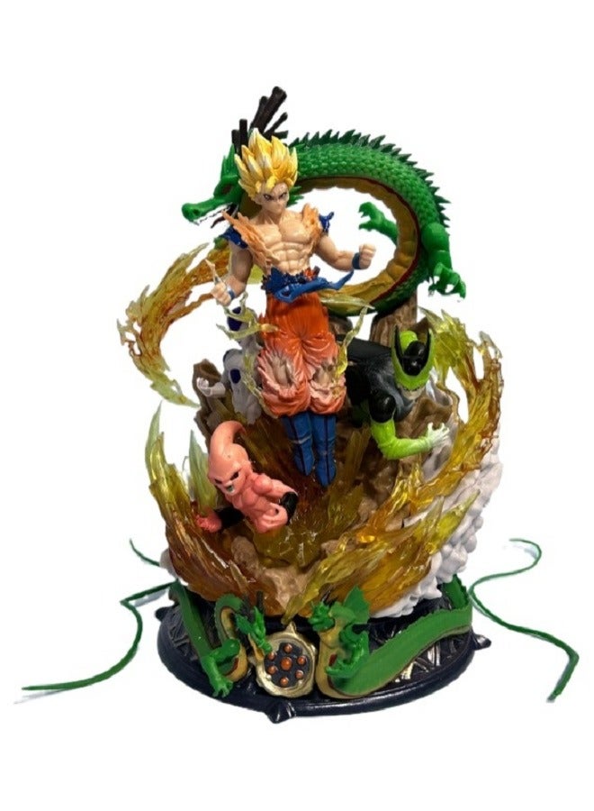 هالامودو دراغون بول سوبر روك سباق الذكرى غوكو الخلية فريدا وبو مشهد تمثال الرقم النموذجي - Image 1