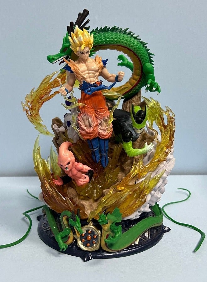 هالامودو دراغون بول سوبر روك سباق الذكرى غوكو الخلية فريدا وبو مشهد تمثال الرقم النموذجي - Image 3